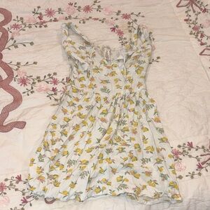 Jessica Simpson White Dress with Lemon and Floral Print